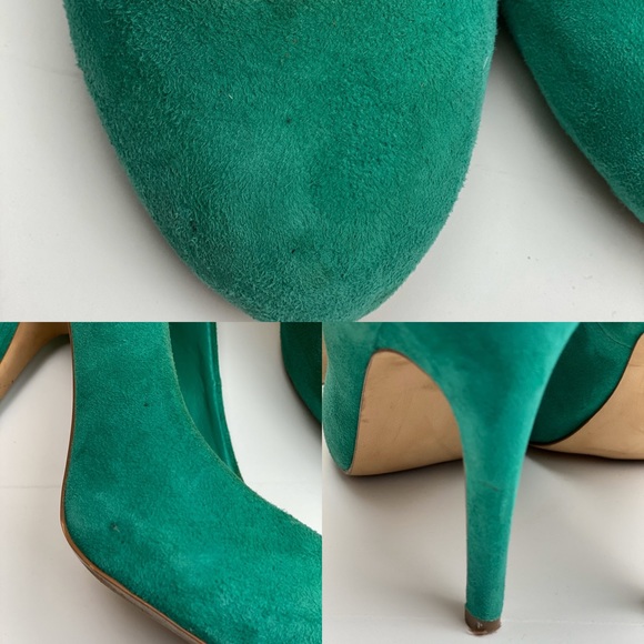 GUC STEVE MADDEN TEAL SUEDE REMMEDY HEELS - Picture 4 of 6